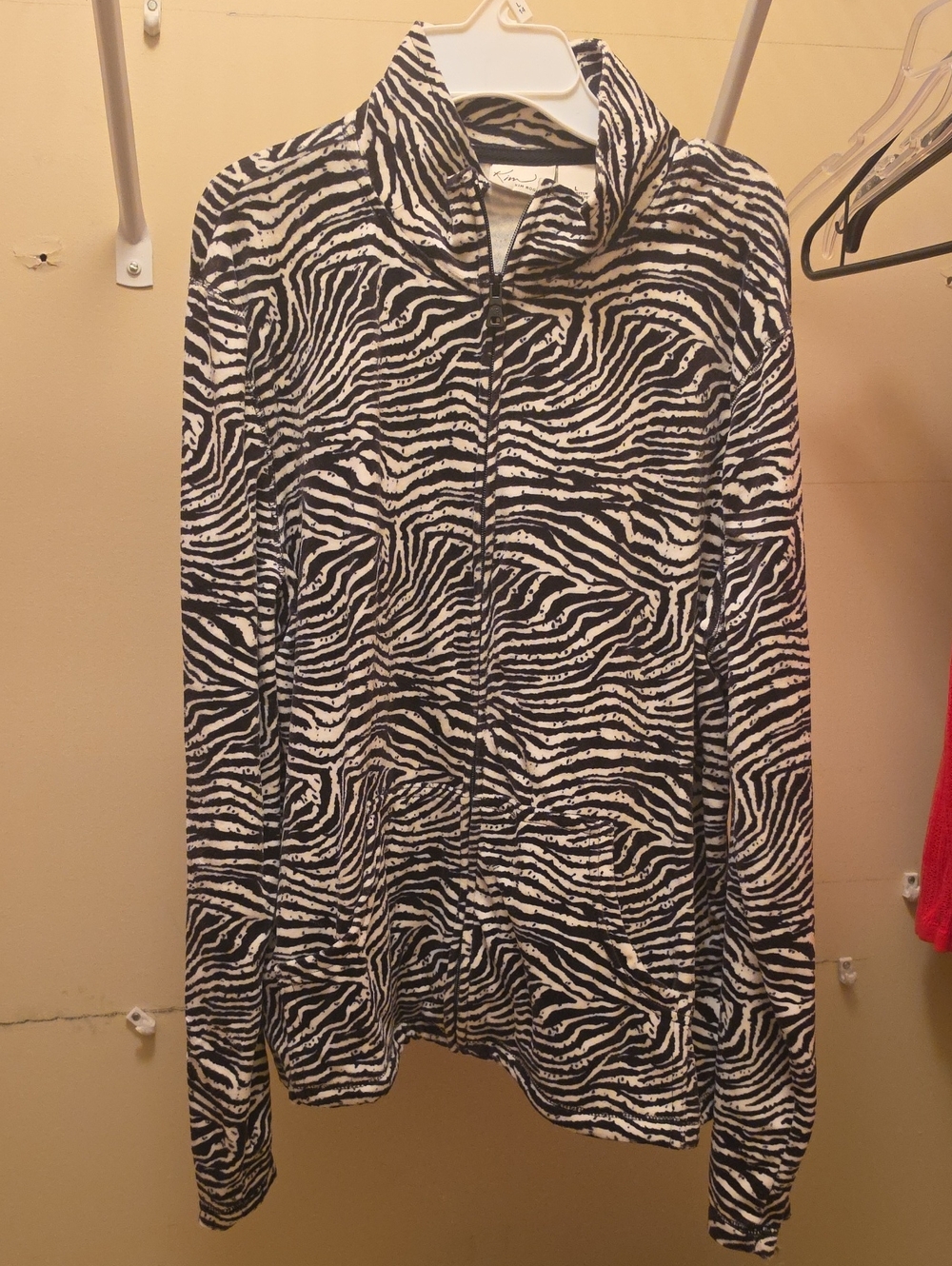 Kim Rogers Black and White Zebra Print Bomber Jacket